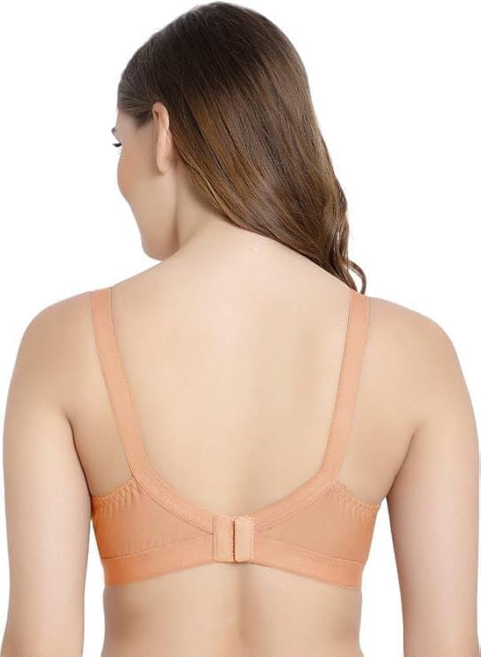 Image of ELEG & STILANCE Women's Cotton Full Coverage Non-Padded Wirefree, Adjustable Straps Minimizer Bra