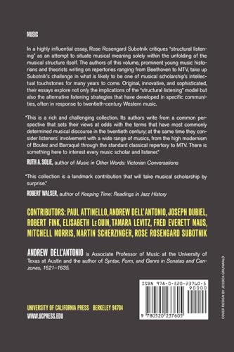 Beyond Structural Listening pour comprendre l'évolution de la perception sonore moderne