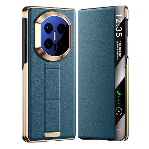 HAMEILU �K�p�Ώ�Huawei Mate X6�p�{�v�P�[�X�A�N���A�r���[�E�B���h�E�t���t���b�v���C�J�o�[�A�܂肽���݃X�g���b�v�u���P�b�g�X�^���h�A���S�h�Ռ��V�F��,�u���[,Mate X6