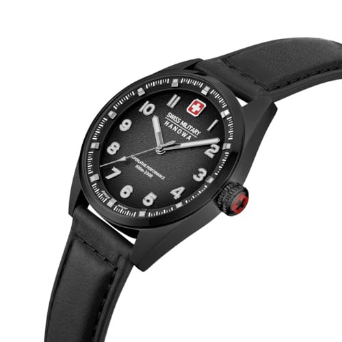 Image of Swiss Military Hanowa SMWGA0001550 Airman First Class - Swiss Made Round Olive Watch for Men