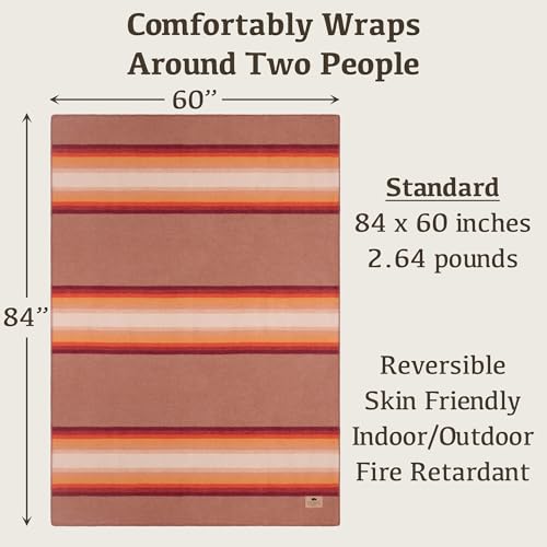 Image of 100% Wool Blanket Camping, 60 inchx84 inch Large Warm Blankets for Winter, Bronco