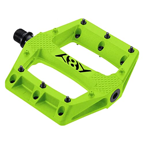 Origin8 Strapd Platform Pedal 9/16" Chromoly Axle Concave Composite Body Green #TOP21