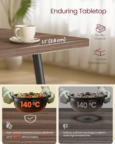 Image of VASAGLE 70.9 inch Dining Table for 6-8 People, Modern Kitchen Table, Heat-Resistant Tabletop, Quick Assembly, for Dining Room, Natural Walnut and Ink Black, Island Collection UKDT108K101S