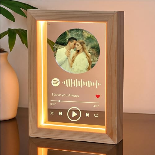Image of Customized Acrylic Photo Frame Personalized Name, Photo Text | Premium Gift for Birthday AnniversaryGift for Couples HD Print with Name Picture | Unique Gift All Occasions (Spotify Desgin)