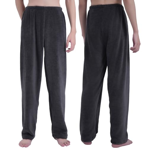 Men's 2 Pack Flannel Fleece Pajama Pants Set,PJ Bottoms Plush Warm Sleepwear Pants,Sleep & Lounge2