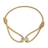 Joy-D 3 Rings Bracelet - Gold Colour String Bracelet with 3 Colors Rings, Adjustable Cord, Sterling Silver Women&Men Bracelet, Gold Jewelry, Perfect Gift for Her&Him