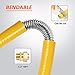 Grehitk 70ft 1/2'' Flexible Gas Line, CSST Corrugated Stainless Steel Tubing Pipe Kit, Natural Gas Line Propane Pipe Conversion Kit Grill Hose with 2 Male Adapter Fittings (70ft 3/4'')