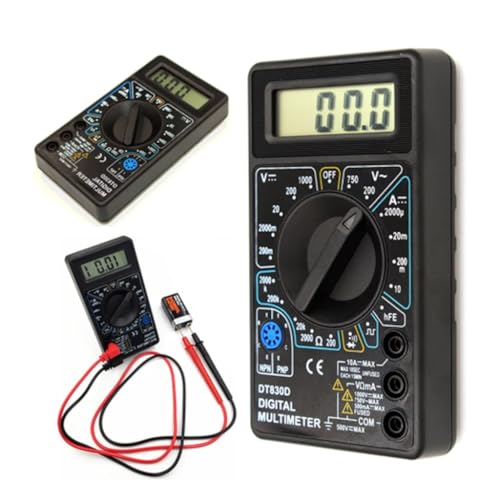 Dijital Multimetre, Akım, Voltaj ve Direnç Ölçer, Taşınabilir DC/AC Ölçüm Cihazı, Güvenlik Sigortalı Tester, LCD Ekranlı