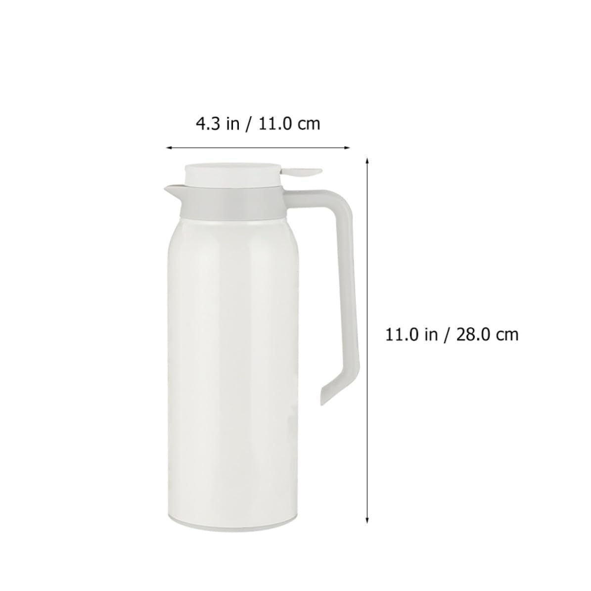 KICHOUSE Botella Térmica de Acero Inoxidable de 1500ml, Blanco