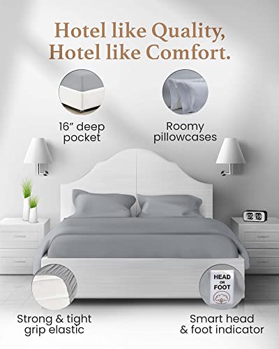 Good Sleep Bedding Egyptian Cotton Sheets Gray thumbnail 3