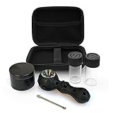 Spice Herb Grinder Gift Set - 2” Herb Grinder, 4.2” Silicone, 2 Pcs Herb Storage Jars, Handheld Size Portable Case