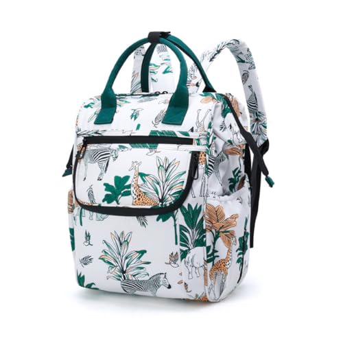 Chickwin Multifunction Baby Nappy Changing Backpack Large Capacity Diaper Bag with Bottle Insulated Bags, Machine Washable, Mom Dad Diaper Bag Tote Durable Travel Backpacks (Green,43x28x19cm)