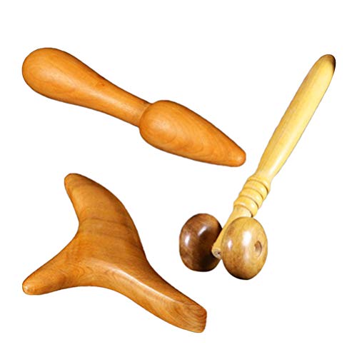 Exceart 3 Stücke Körper Holz Massagegerät Gesicht Bein Arm Hals Zurück Schulter Füße Holz Guasha Kratzen Massage Trigger Point Gua Sha Akupunktur Schaber Bord Werkzeug
