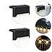 PartyKindom 4pcs Solar Stair Lights Outdoor Waterproof LED Pathway Lighting Tool Warm White Black Step Lamps for Garden Yard Patio Staircase
