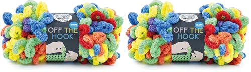 Image of Lion Brand Yarn Off the Hook Yarn, Bulky No-Needle Craft Yarn for Crocheting, Hand-Knitting Yarn, 2-Pack, Cosmic Dust