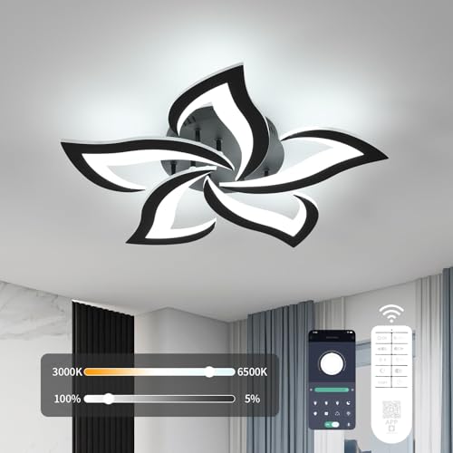 Goeco Modern Flower Flush Mount Ceiling Light with Remote Control,