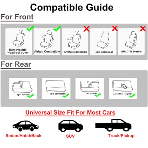 Housse siege auto pour Dacia Duster Sandero | Jeu complet polyester extensible pour 5 places - 6