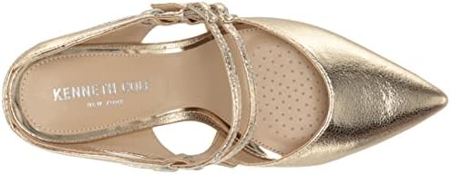 Kenneth Cole Women's Women's Riley 85 Double Strap Mule Heeled Sandal, Shiny Light Gold, 8 | Image 4