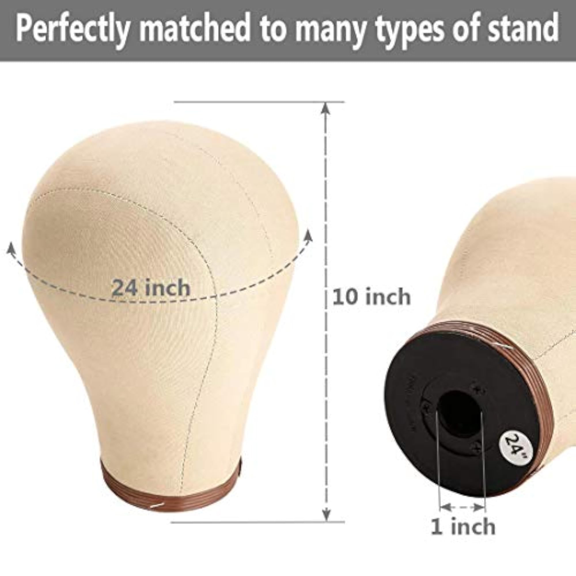 Wig Head Stand, Cork Canvas Block for Display