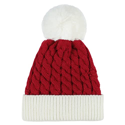 Century Star Baby Girl Hats Winter Cute Baby Beanies For Girls Boys Knit Baby Hats Warm Infant Toddler Hat Pom Pom Caps Christmas-1Pc Red One Size #TOP1