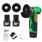 Cordless Angle Grinder, Weytoll 19500 rpm 12V Mini Angle Grinder,with 2 pcs Battery 2pcs Discs, for Plastic/Pipe/Drywall Cutting & Grinding