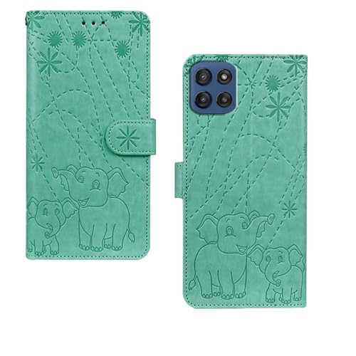 Image of amazon basics Moto Edge 60 Stylus 5G Flip Cover | Card Pockets Wallet & Stand | Flip Cover for Moto Edge 60 Stylus 5G (Green Elephant)