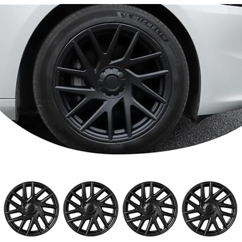 Motrobe Tesla Model 3 2024 2025 Wheel Covers 18 Inch Hubcaps Wheel Hub Caps OEM Rim Protectors Replacement Model 3 Exterior Accessories Highland Set of 4 Cover