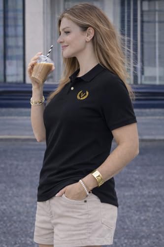 Image of Mack Jonney Women's Cotton Polo T-Shirt|Solid Regular Fit|Half Sleeve Collar T-Shirt for Casual Wear-MJ-32