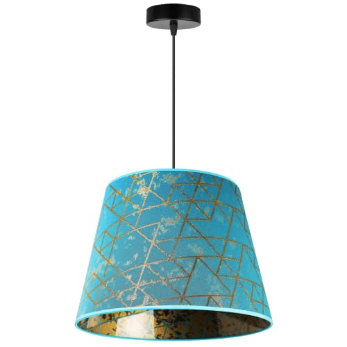 Light-Home Werona Elegant Hängelampe - Modern Deckenlampe für Wohnzimmer Schlafzimmer und Esszimmer - Pendelleuchte aus Metall mit Modern Lampenschirm - Blau - 26x35 cm