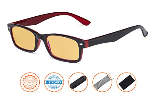 Image of CessBlu Amber Tinted Digital Blue Light Blocking Glasses for Men Women Reading Computer