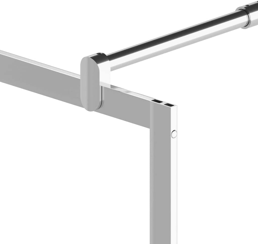 FAMIROSA Modern Fixed Walk-in Shower Wall Bathroom Shower Door Frame Shower Partition Shower Screen with Whole Frosted ESG Glass and Aluminium Frame 39.4"x76.8"