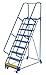 Vestil LAD-PW-32-9-G Portable Warehouse Ladder Grip 30-1/4" x 14" 9 Step, Blue