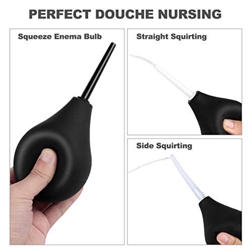 Image of RANEU Enema Bulb Anal Douche Enema Kit for Women & Men with 3 Nozzles (4 Piece Set)