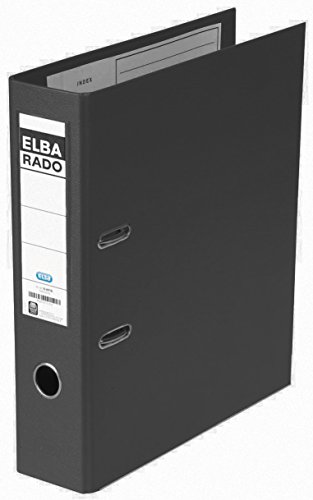 Elba Lever Arch File Rado Plast 80 Mm, for A4, PVC Black PVC