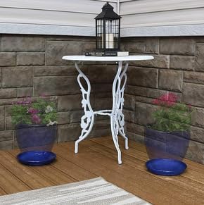 2 Pack Blue Ceramic 8 Inch Round Saucer, Plant Tray for Indoor Pots, Flower Plant Saucers, Dishes for Plants, Deep Plant Water Tray, Bird Bath Bowl, Holding Water Drips & Soil, Ceramic Drainage Tray