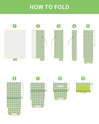 Vitacasa Picnic Blanket, Foldable Waterproof Sand Mat, 60" X 80" Extra Large Picnic Blanket For Beach Camping Hiking Travel Outdoor Family Concerts - Green Stripe #TOP2