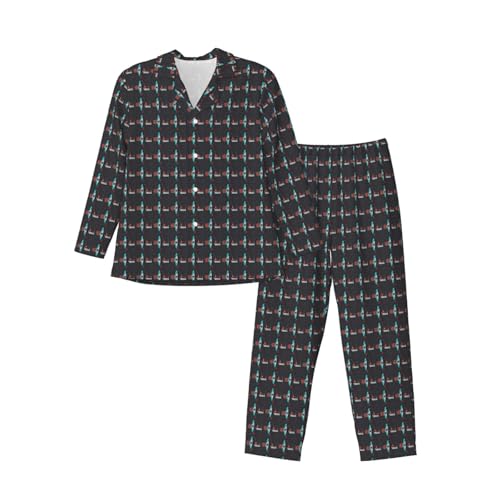 Pyjama homme 2 pièces manches longues à motif flèches en coton doux