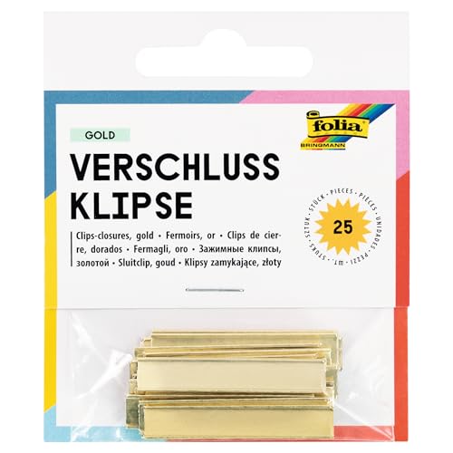 Folia 289 – Chiusura klipse Gold, circa 3 cm, 25 pezzi