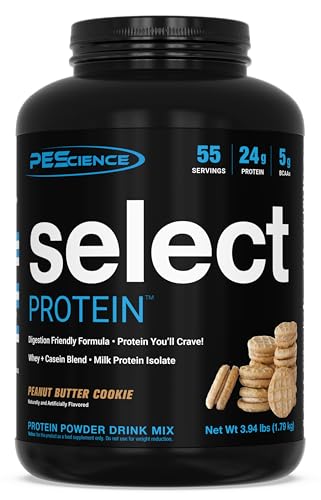 Image of PEScience Select Protein Powder, Whey and Casein Blend, Lean Protein Powder for Women and Men, Low Calorie, Low Carb, Keto Friendly, Gluten Free, Peanut Butter Cookie - 55 Servings