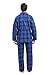 amaxer Men's Flannel Pajamas Set Men's Home Fashion Pajamas Top with Pockets Pants with Drawstring 100% Cotton Soft Pjs for Men，Blue and black plaid，L