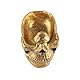 Sarini Brillenständer mit Totenkopf-Motiv, einzigartiger Brillenhalter aus Kunstharz mit Totenkopfkopf und Ablagefach für Nachttisch, Homeoffice, Schreibtisch, Dekoration, Geschenk (goldfarben)