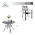MFSTUDIO 5 Piece Outdoor Patio Dining Set, 4 Metal Stackable Chairs and 37.8" Round Table with 1.57" Umbrella Hole for Garden, Lawn, Poolside, Balcony, Black