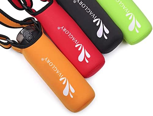 VIVAGLORY Neoprene Water Bottle Holder for Walking, with Adjustable Shoulder Strap, Fits Bottle with Diameter in 7.1-8.2cm