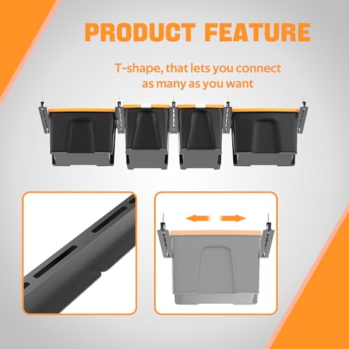 Ultrawall Overhead Garage Storage Rack, Heavy Duty Ceiling Storage Rack, 26 Inch Adjustable Ceiling Bin Storage System, 5 Sets for 4 Bins by Ultrawall - Image 4