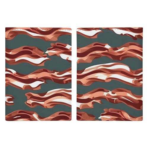 Porte-passeport en cuir motif bacon : protégez vos documents de voyage de l'usure