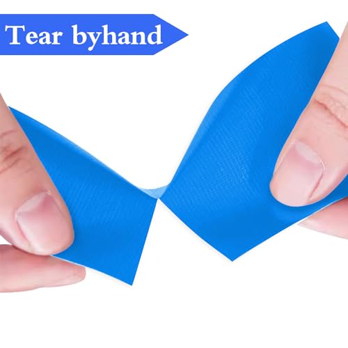 Image of Blue Duct Tape 2 Inch x 55 Yards x 10 Mil Thickness Heavy Duty, No Residue, Tear by Hand & Waterproof Duct Tape,Great for Packaging, Home Use, DIY, Projects and Repairs