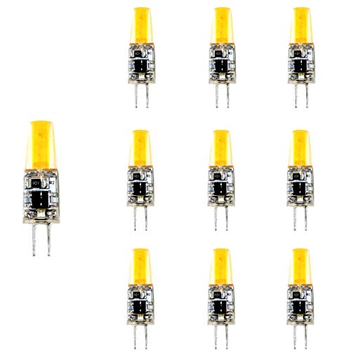 TECNOLUX EURO Lámpara Bombilla LED G4 3W COB 220V 6500K luz fría, Equivalentes a 25W Halogena (10 Unidades) Regulable