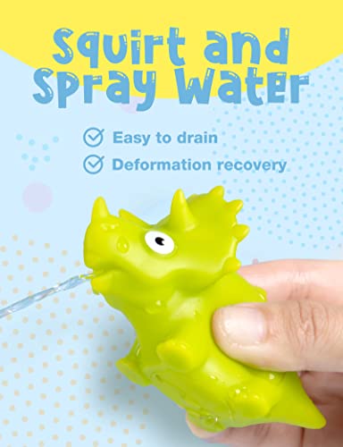 G-Wack Bath Toys For Toddlers Age 1 2 3 Year Old Girl Boy, Preschool New Born Baby Bathtub Water Toys, Interactive Multicolored Infant Toy & Float Rubber Dinosaur Animal Squirts Baby Bath Toy,6 Pack #TOP2