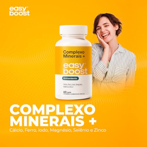 Complexo Minerais Easy Boost Cálcio Ferro Magnesio Iodo 60caps