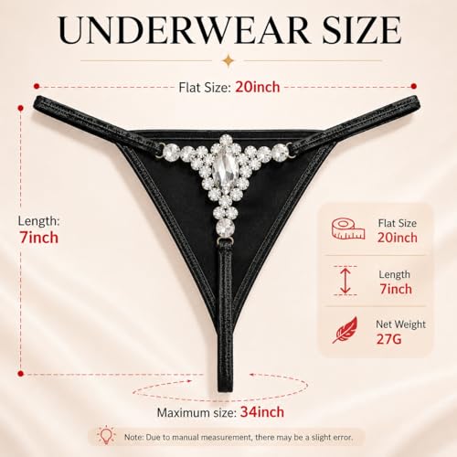 Image of Sexy Underwear for Women Elegant Rhinestone Panties Adjustable Waist Straps Crystal Thongs hilos sexys para mujer hot